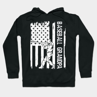 Baseball Grandpa USA Flag Father's Day Hoodie